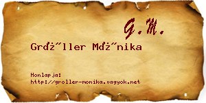 Gröller Mónika névjegykártya